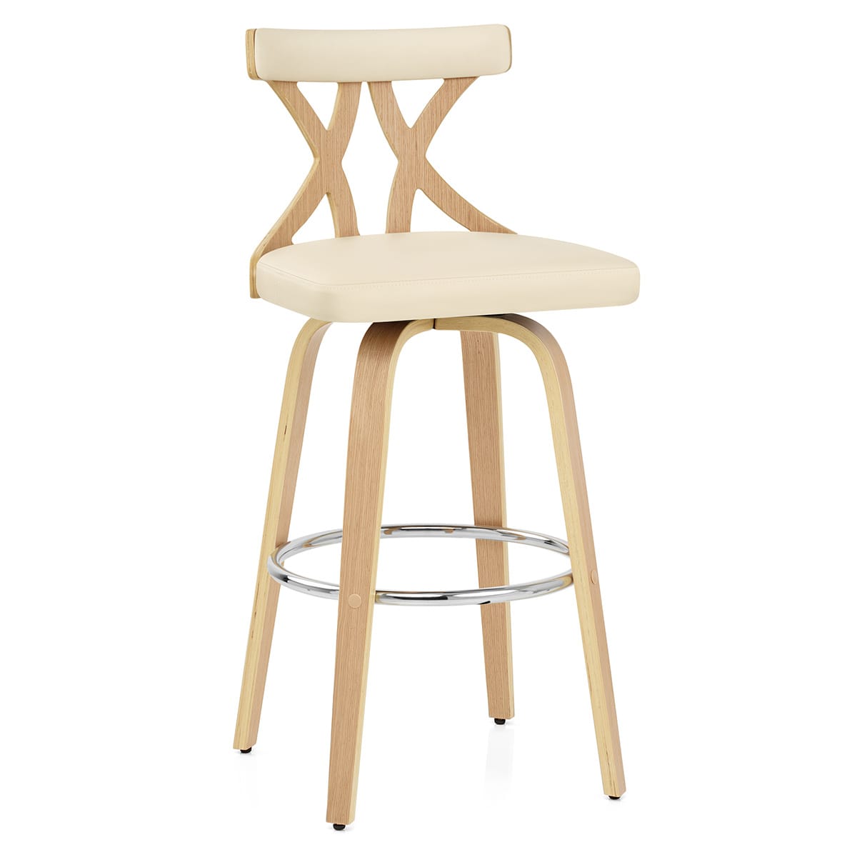 Nash Stool Wood & Cream