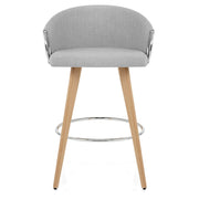 Neo Wooden Stool Grey Fabric