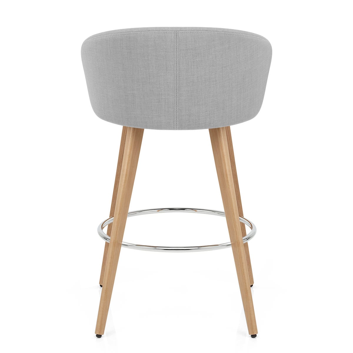 Neo Wooden Stool Grey Fabric