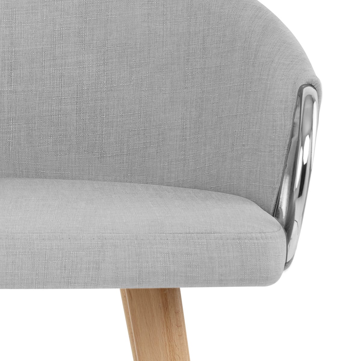Neo Wooden Stool Grey Fabric