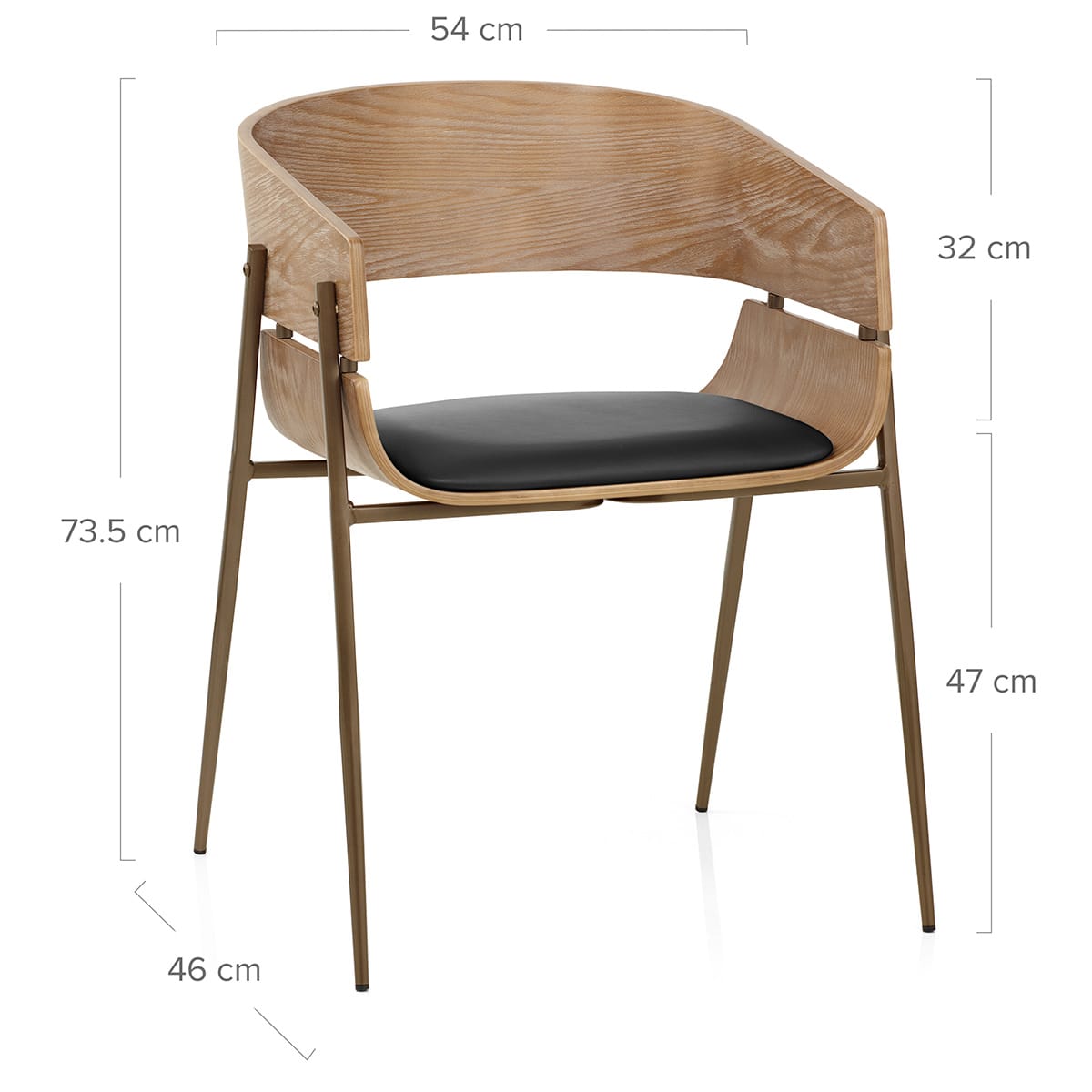 Nevada Antique Oak Chair Black