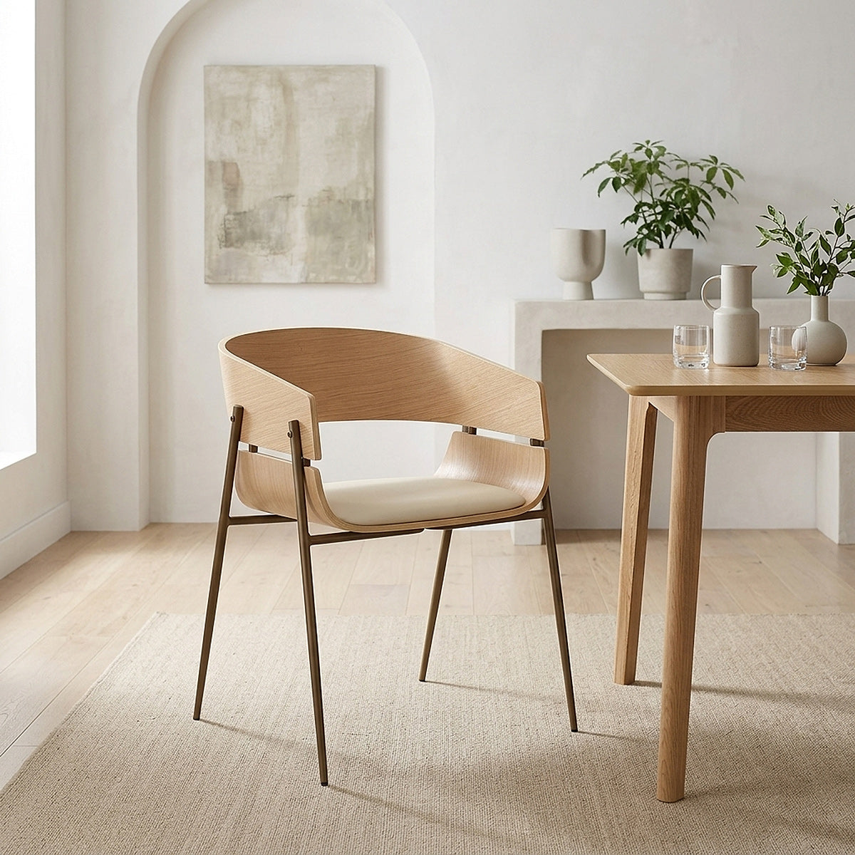 Nevada Oak Chair Cream