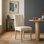 Newbury Real Leather Dining Chair Cream
