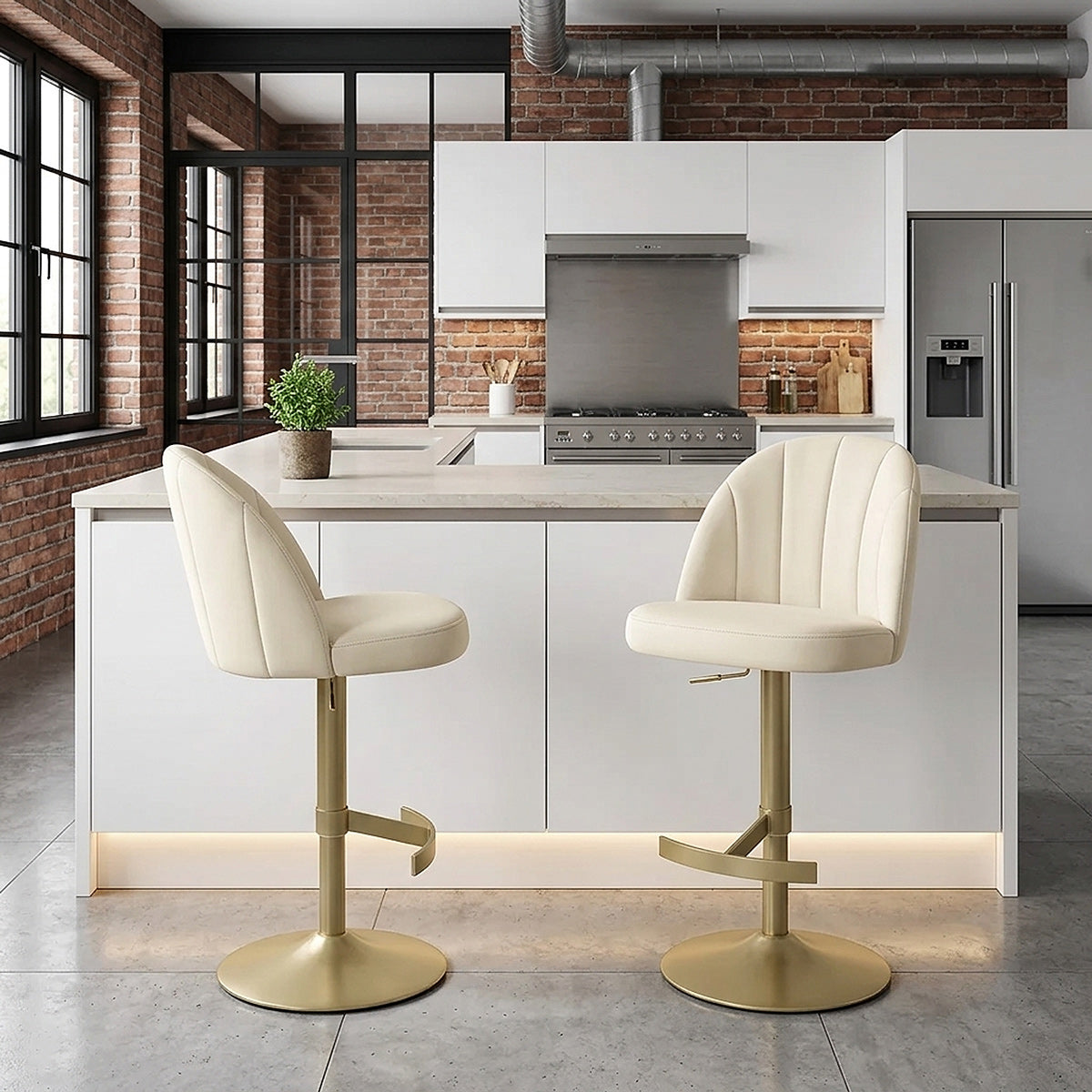 Nicola Bar Stool Cream Velvet