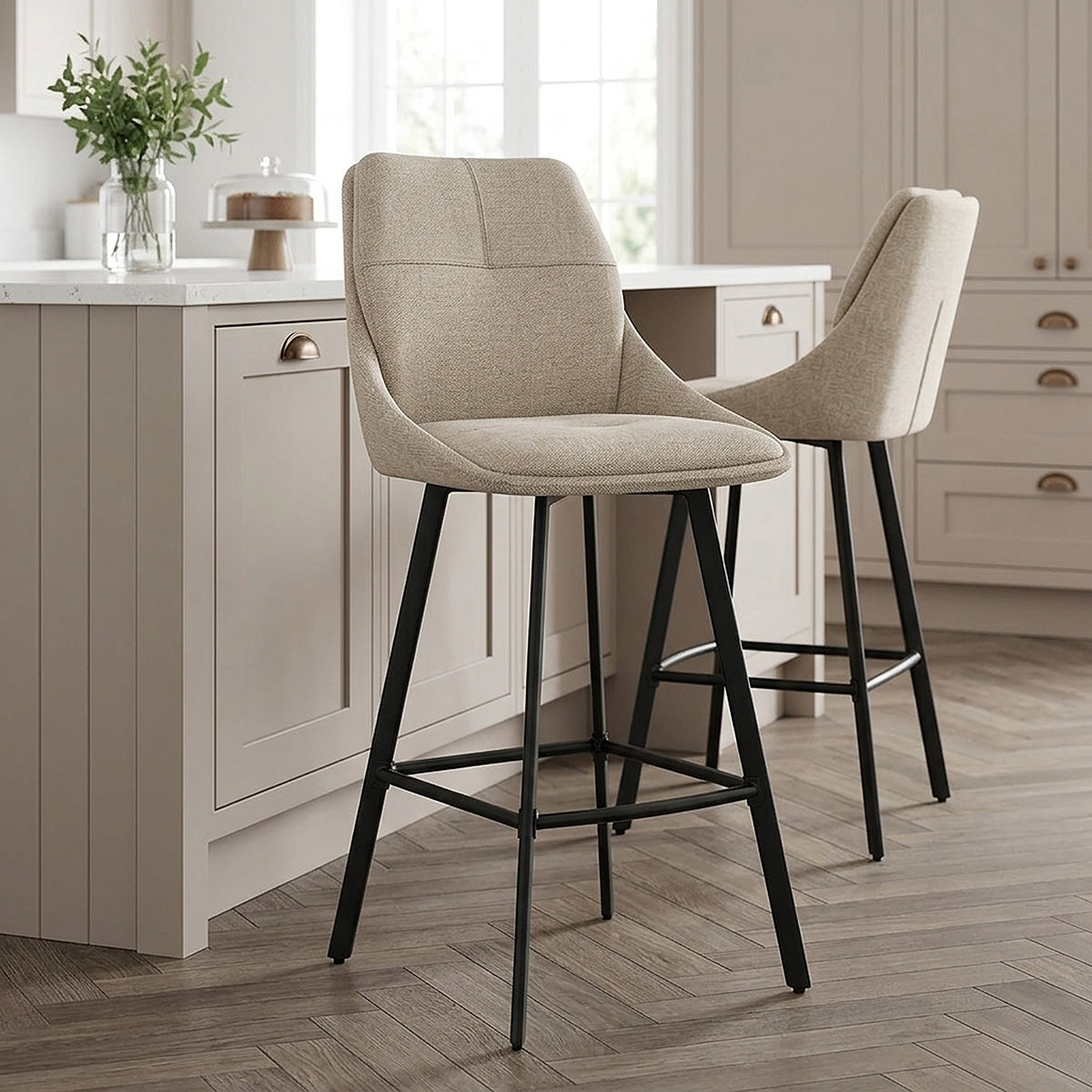 Nova Bar Stool Tweed Fabric