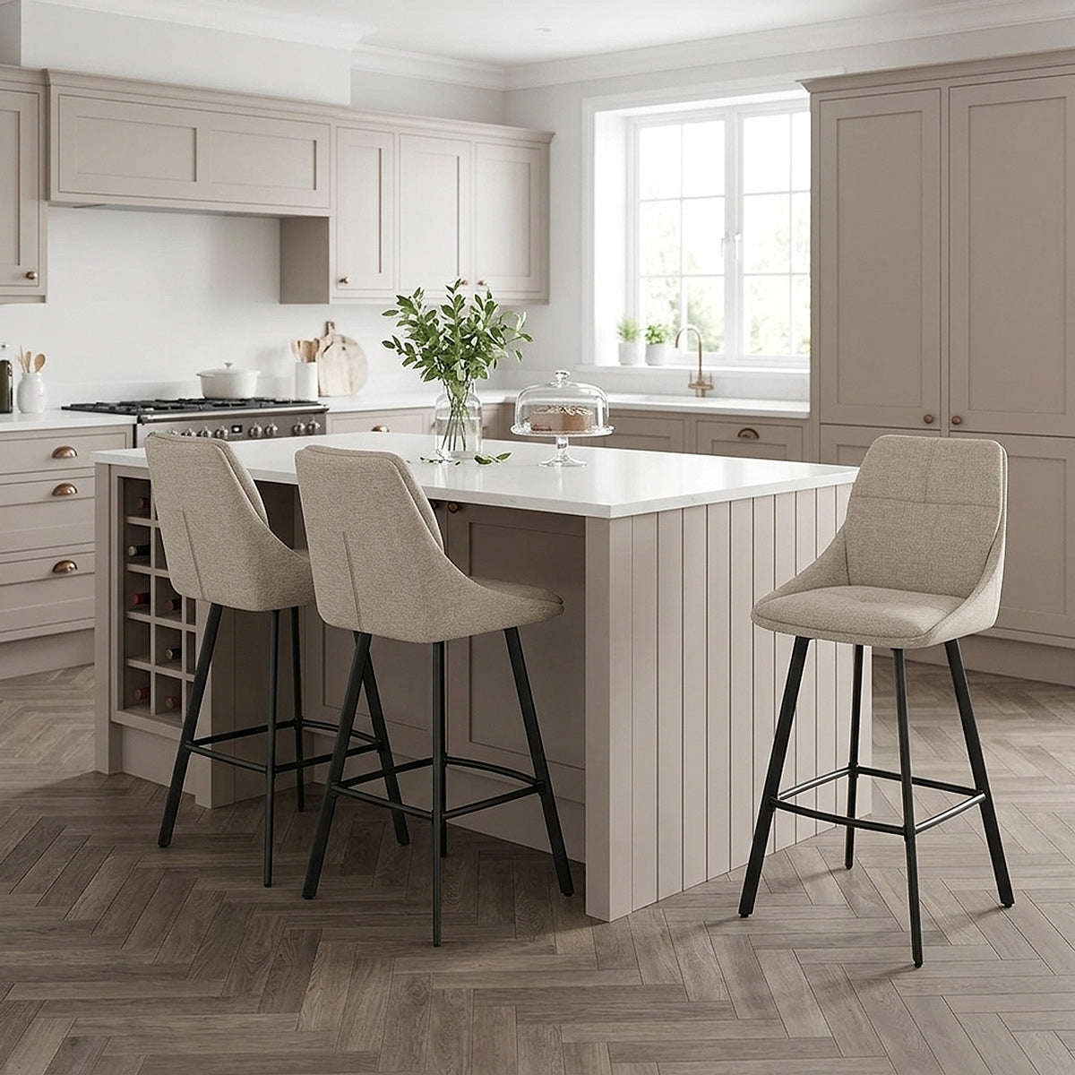Nova Bar Stool Tweed Fabric