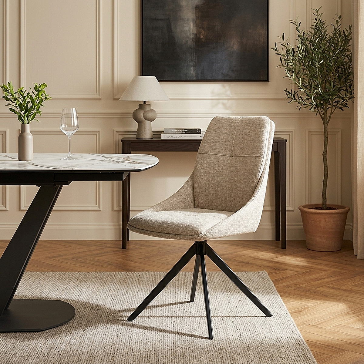 Nova Dining Chair Tweed Fabric