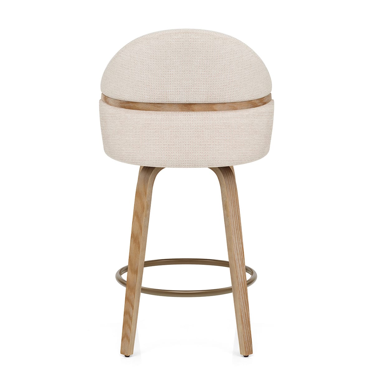 Odessa Oak Bar Stool Beige Fabric