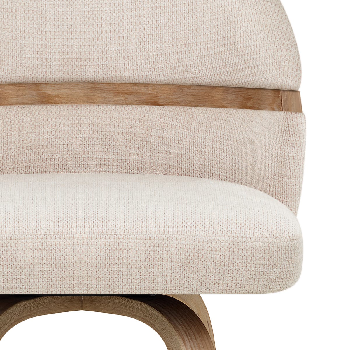Odessa Oak Bar Stool Beige Fabric