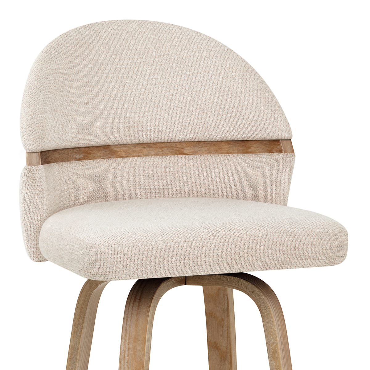 Odessa Oak Bar Stool Beige Fabric
