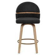 Odessa Oak Bar Stool Black Fabric