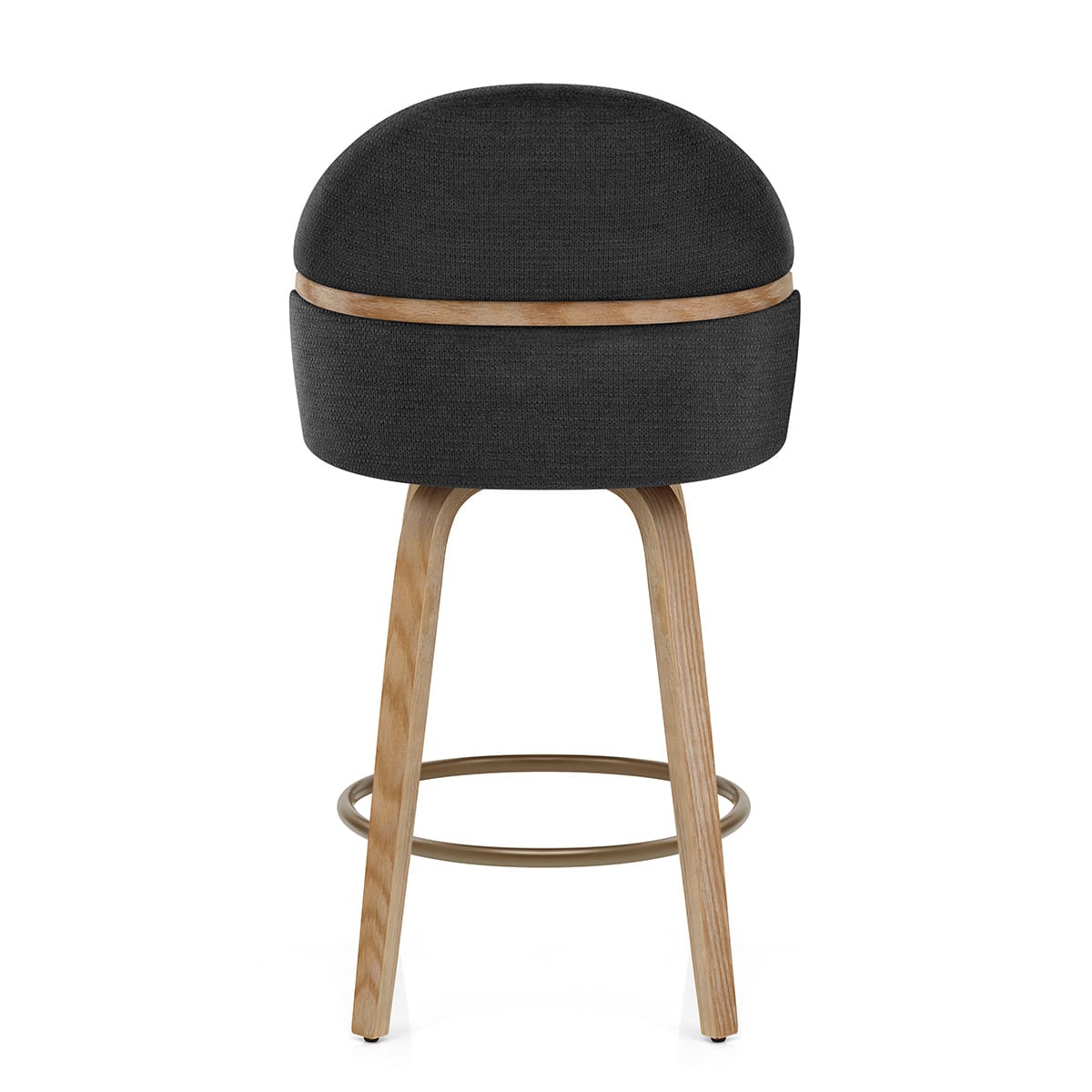 Odessa Oak Bar Stool Black Fabric