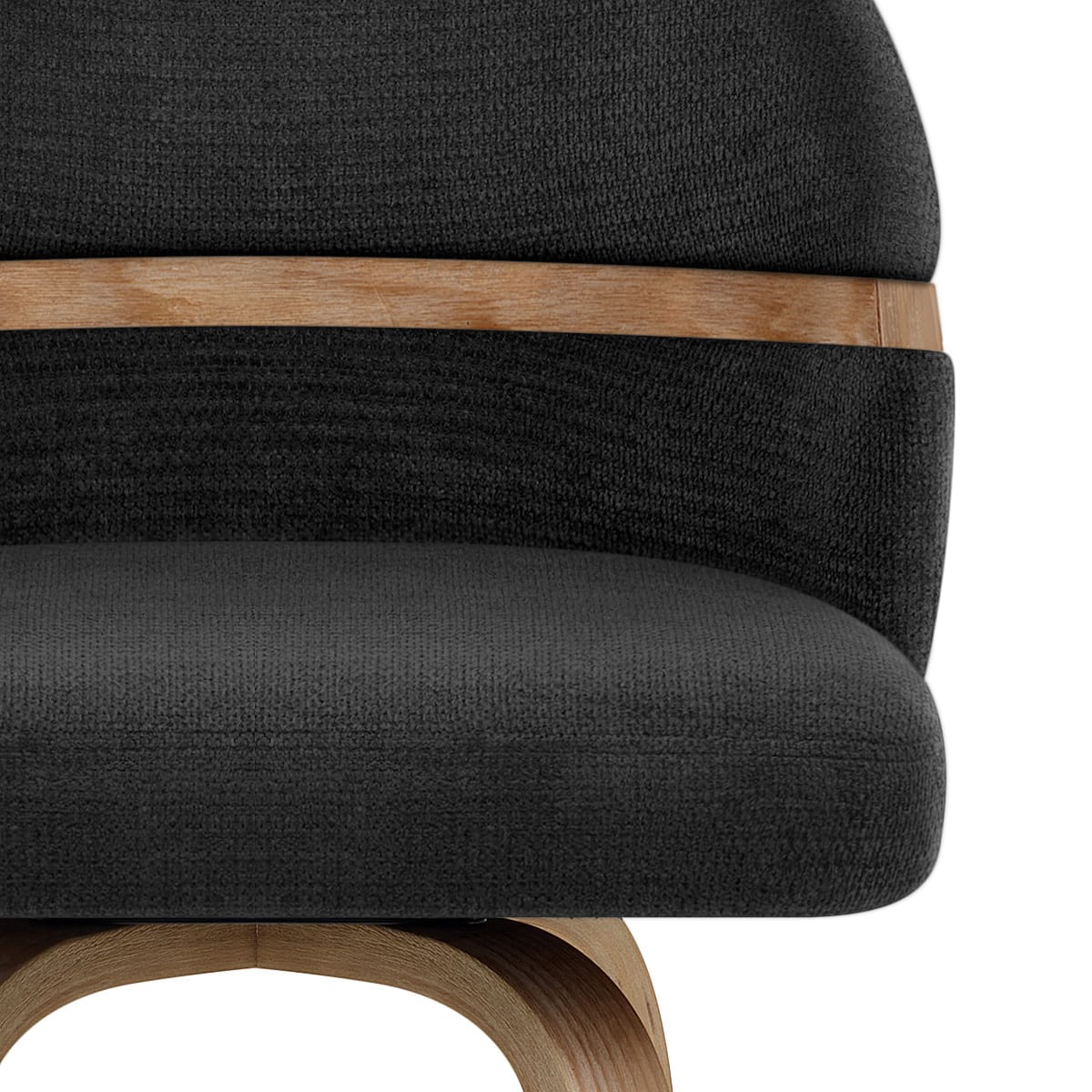 Odessa Oak Bar Stool Black Fabric