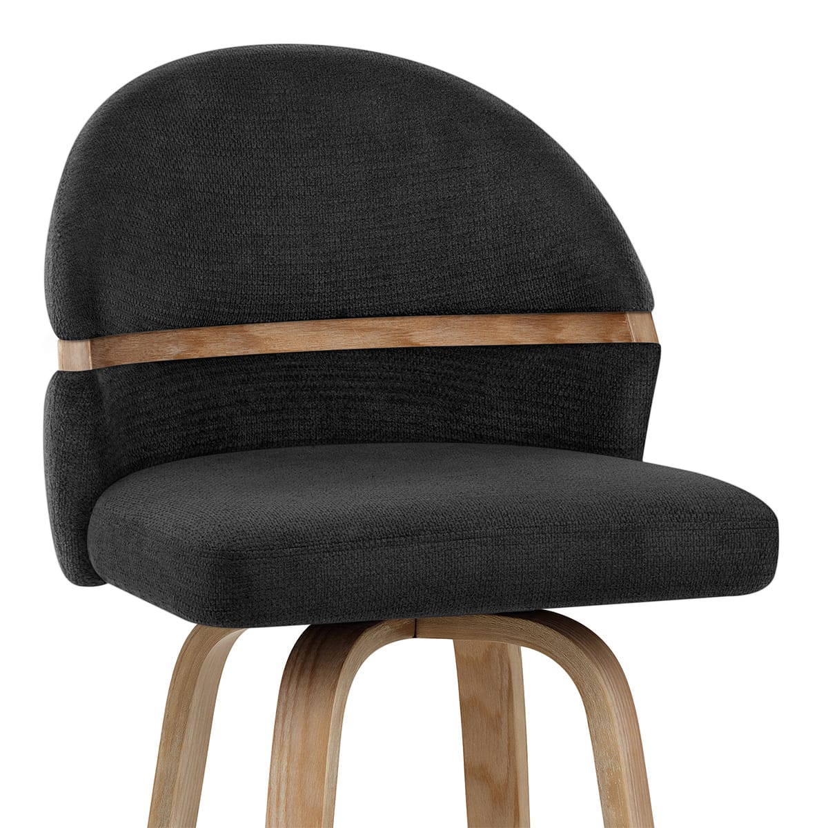 Odessa Oak Bar Stool Black Fabric