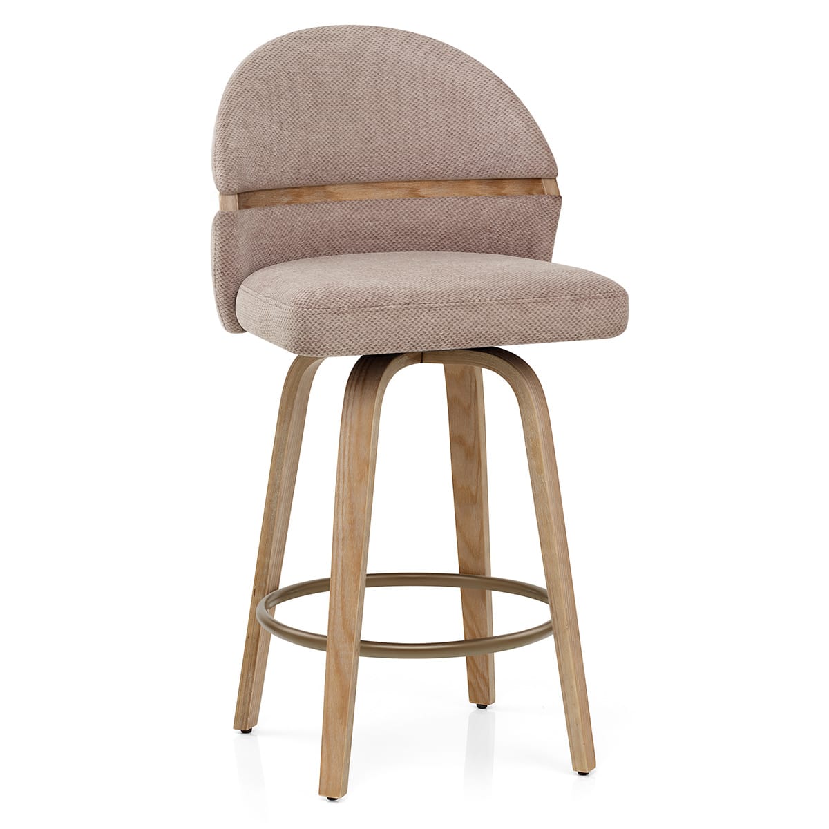 Odessa Oak Bar Stool Brown Fabric