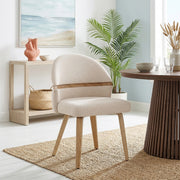 Odessa Oak Chair Beige Fabric