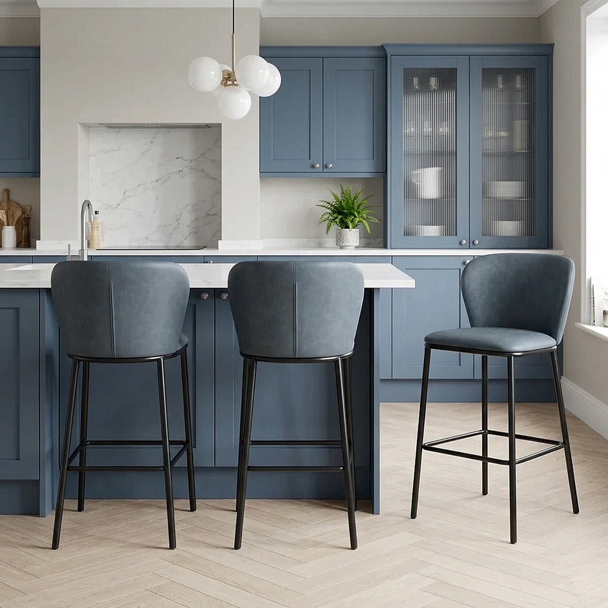 Odette Bar Stool Antique Blue