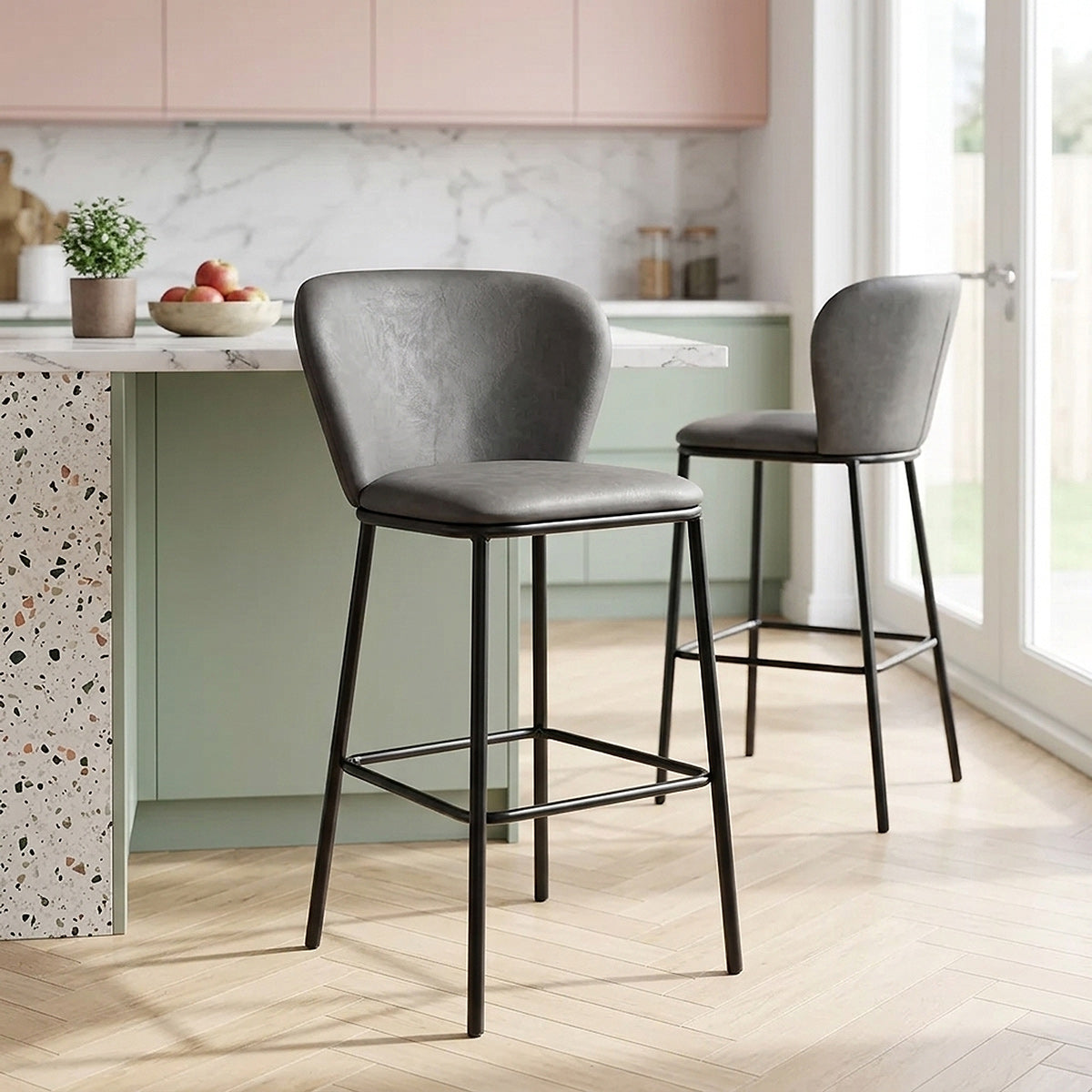 Odette Bar Stool Antique Charcoal