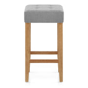 Oliver Oak Stool Grey Fabric