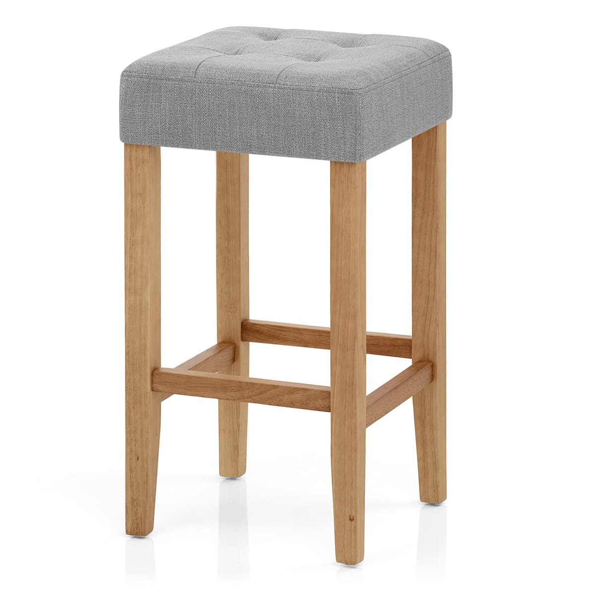 Oliver Oak Stool Grey Fabric