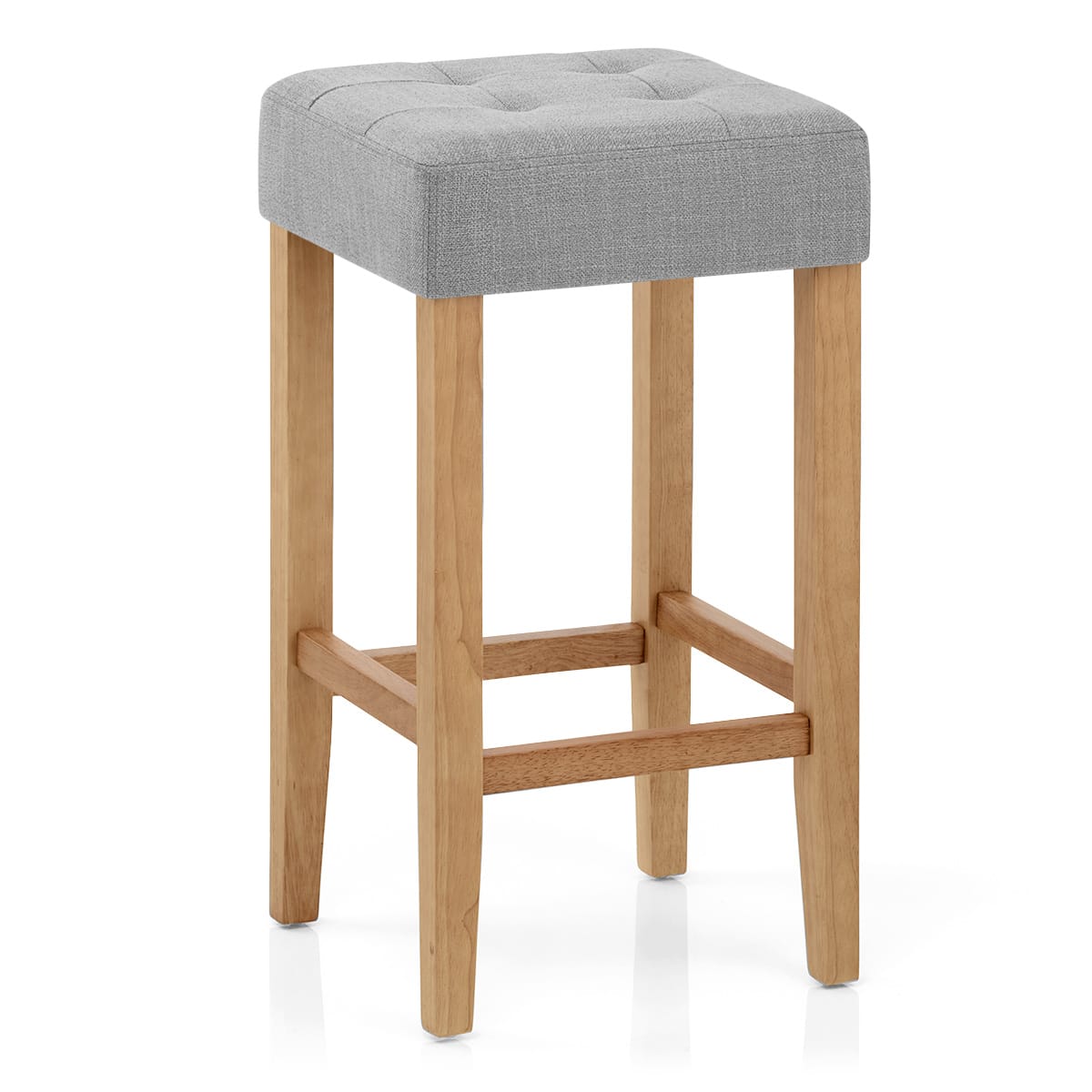 Oliver Oak Stool Grey Fabric