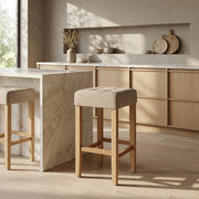 Oliver Oak Stool Tweed Fabric
