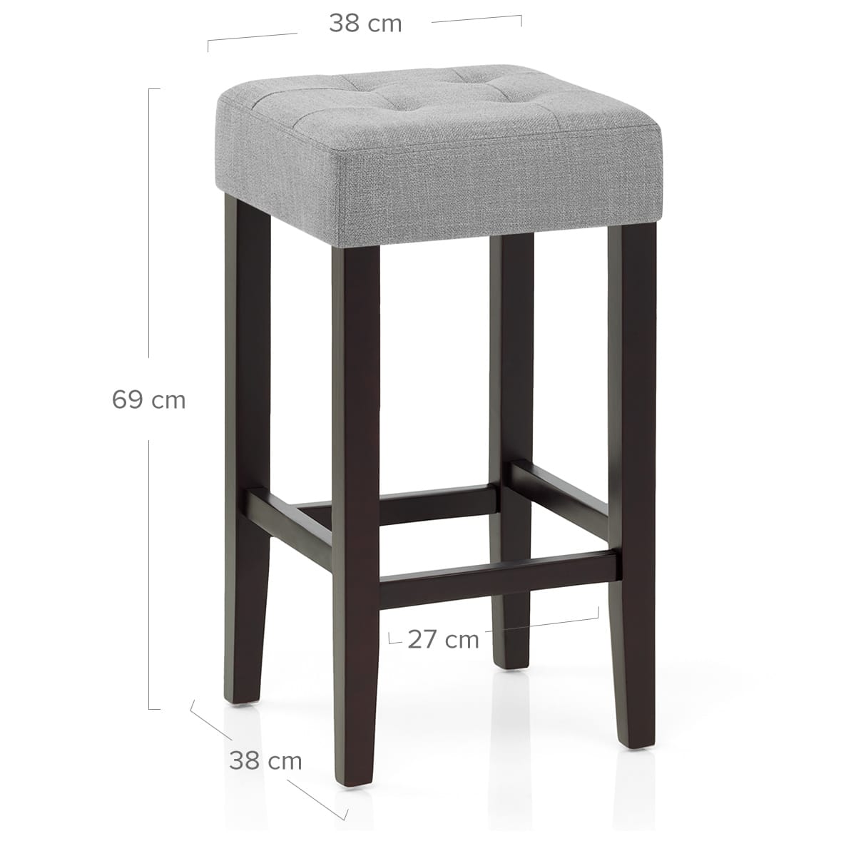 Oliver Wenge Stool Grey Fabric