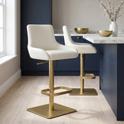 Olivia Gold Bar Stool Ivory