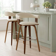 Ontario Walnut Bar Stool Cream