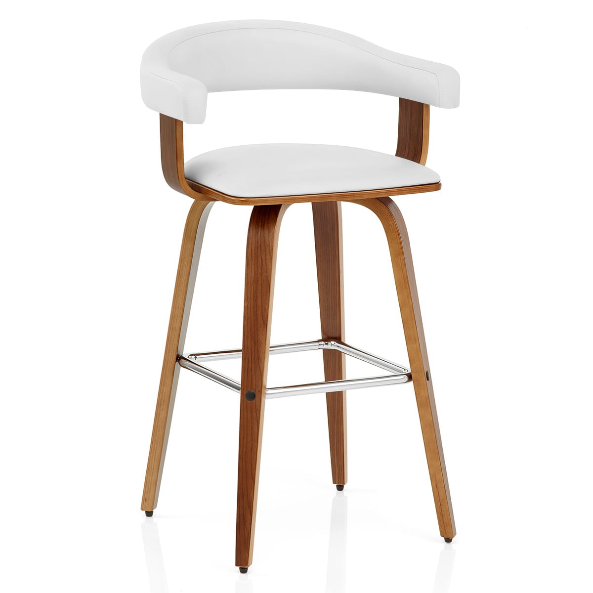 Ontario Walnut Bar Stool White