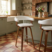 Ontario Walnut Bar Stool White