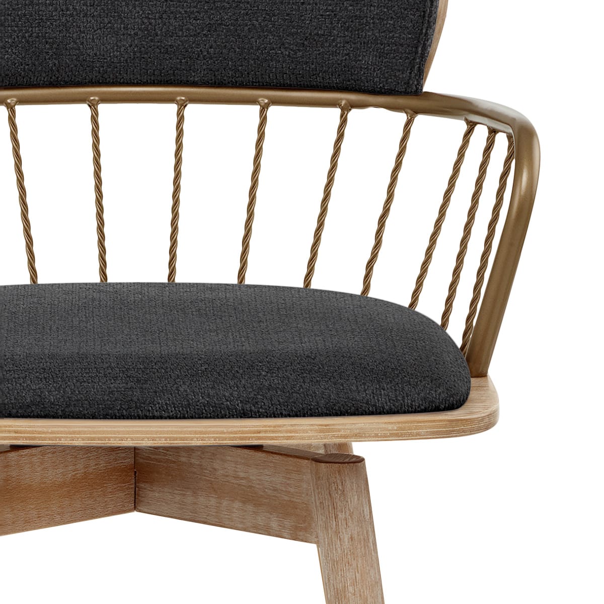 Opera Bar Stool Oak & Black Fabric