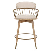 Opera Bar Stool Oak & Beige Fabric
