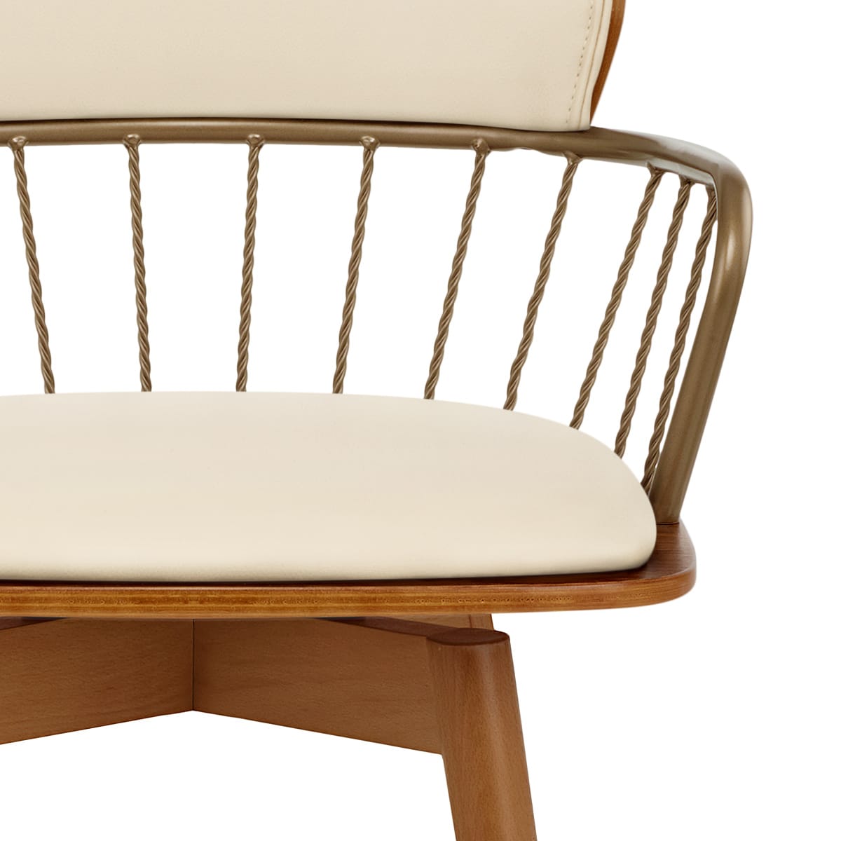 Opera Bar Stool Walnut & Cream