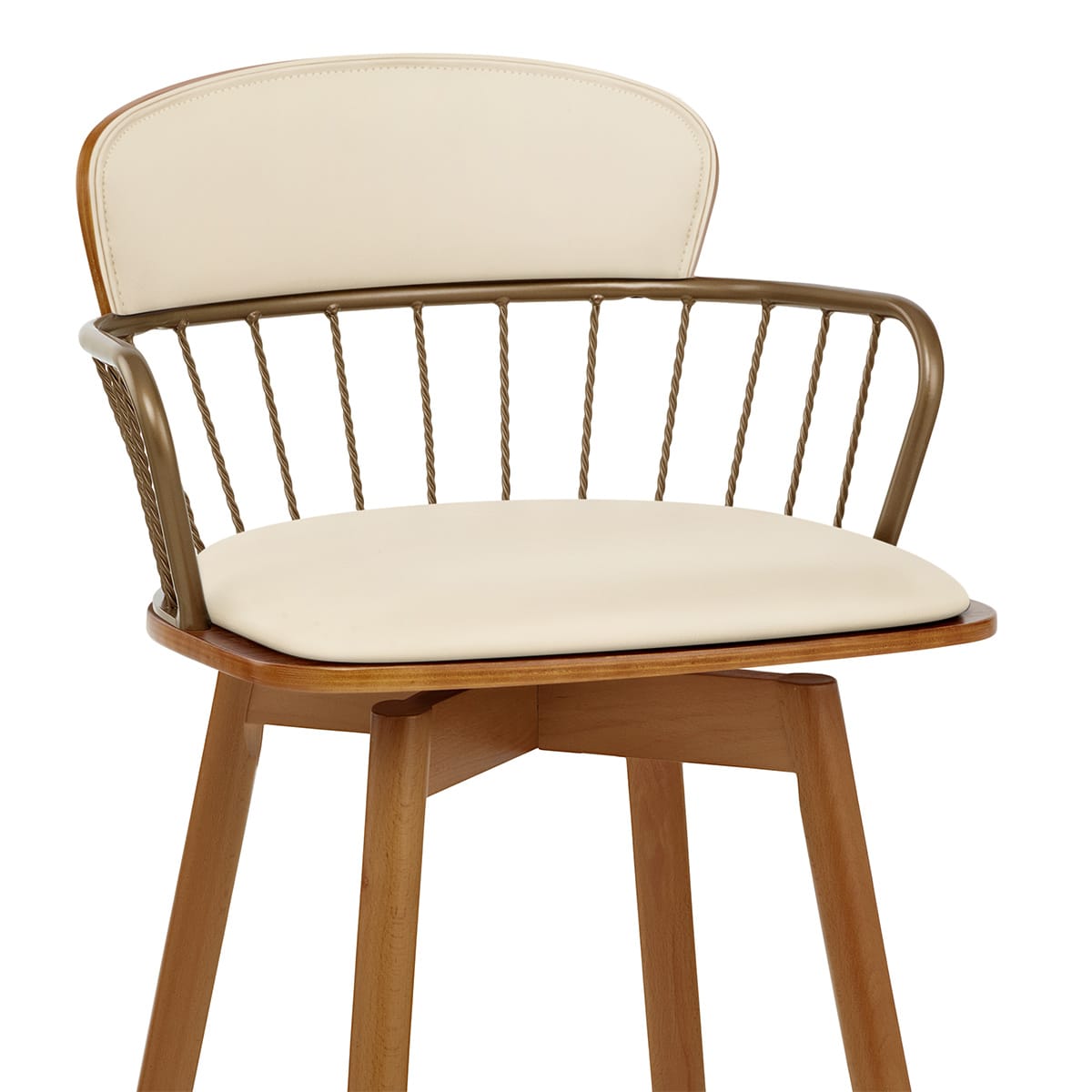 Opera Bar Stool Walnut & Cream
