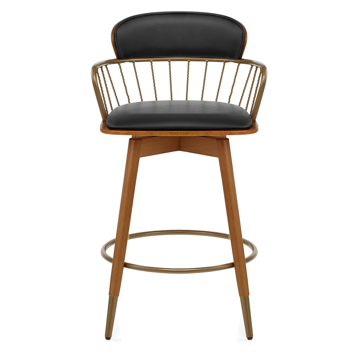 Opera Bar Stool Walnut & Black