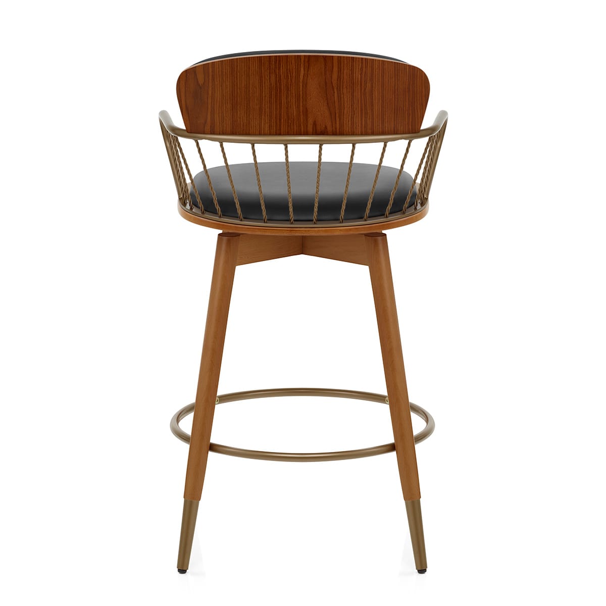 Opera Bar Stool Walnut & Black