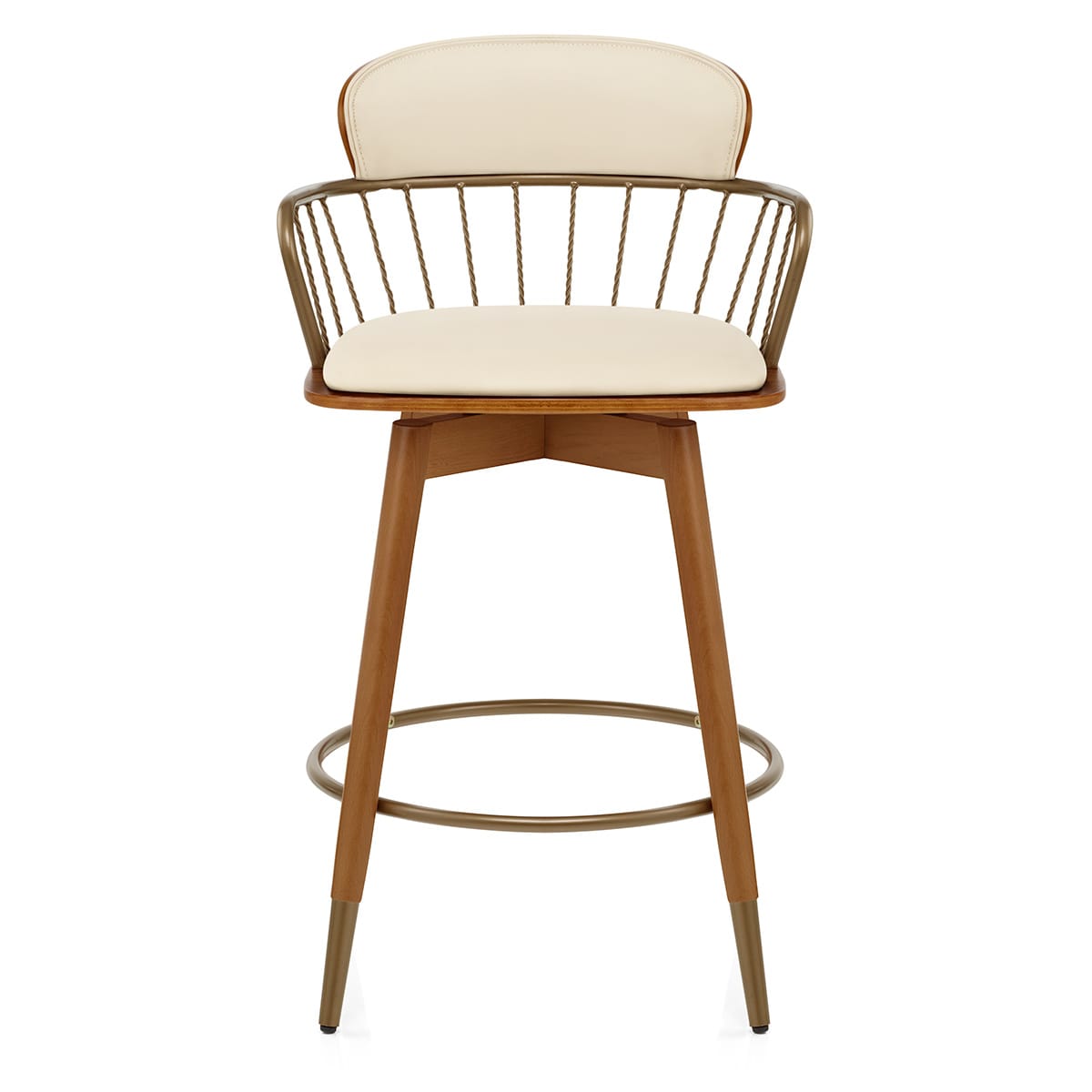 Opera Bar Stool Walnut & Cream