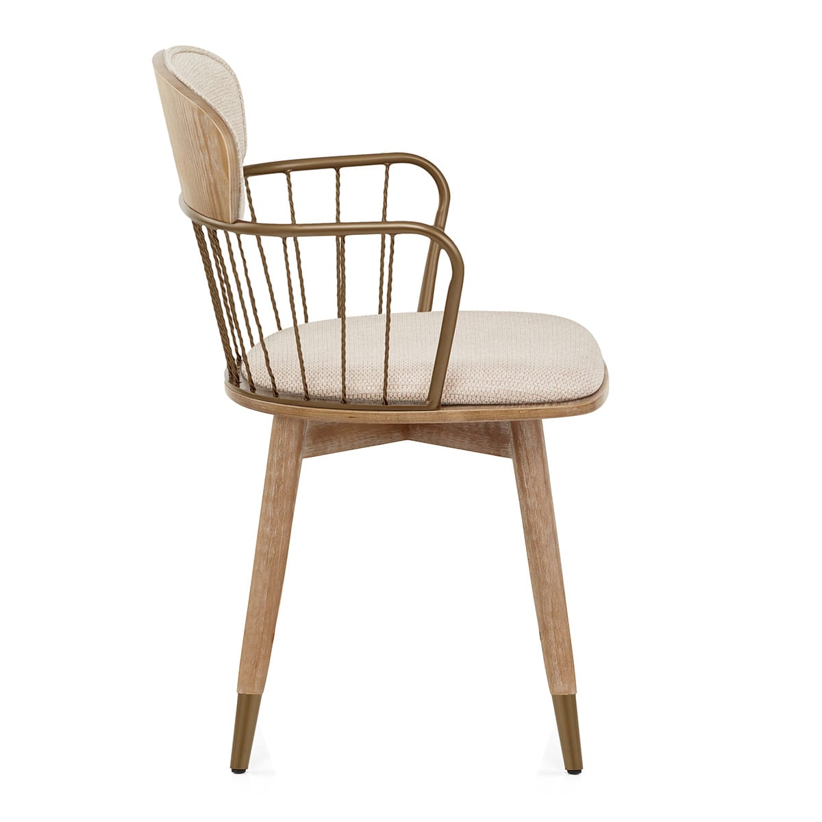 Opera Chair Oak & Beige Fabric