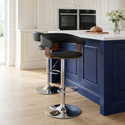 Orlando Bar Stool Black & Walnut