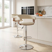 Orlando Bar Stool Cream & Walnut