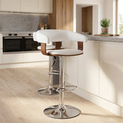 Orlando Bar Stool White & Walnut