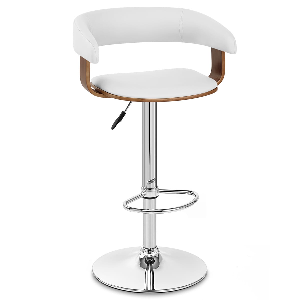 Orlando Bar Stool White & Walnut