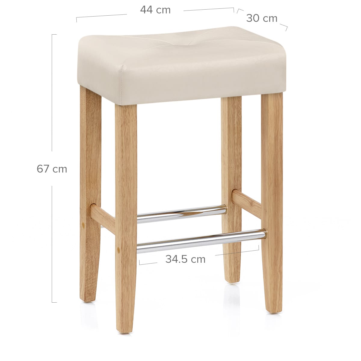 Otis Oak Bar Stool Cream