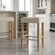 Otis Oak Bar Stool Cream