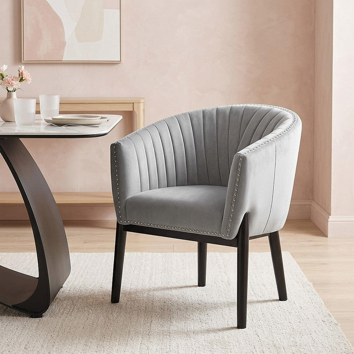 Overture Chair Grey Velvet