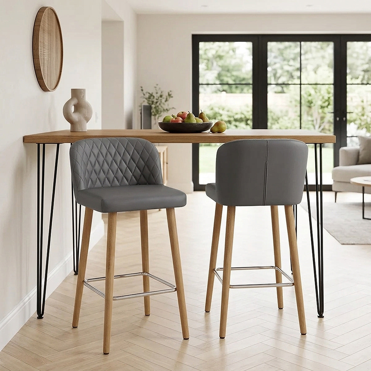 Pacific Wooden Stool Grey