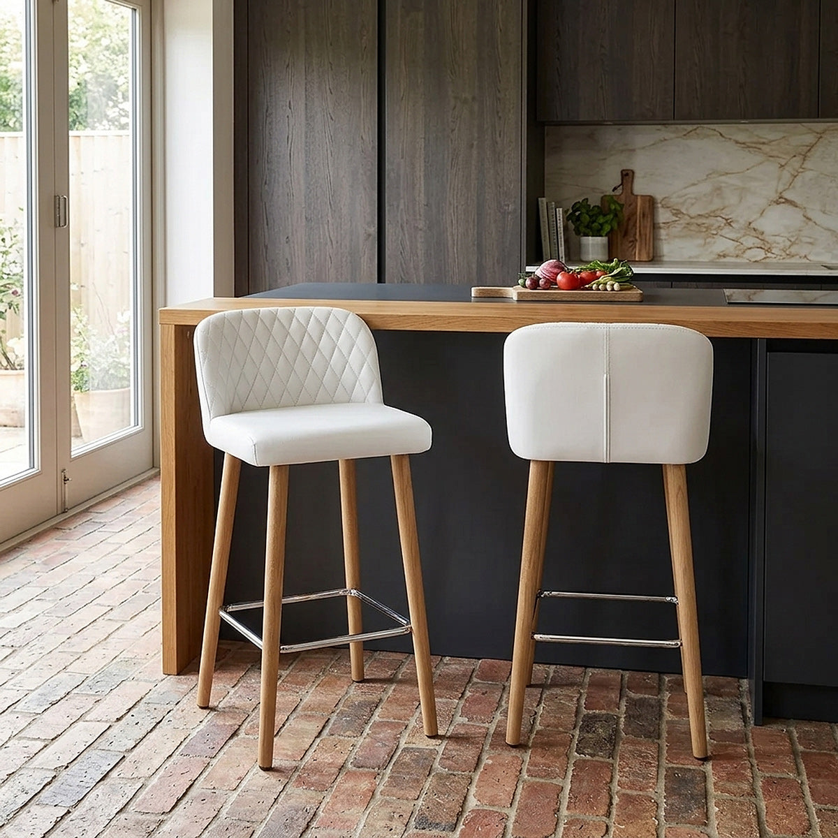 Pacific Wooden Stool White