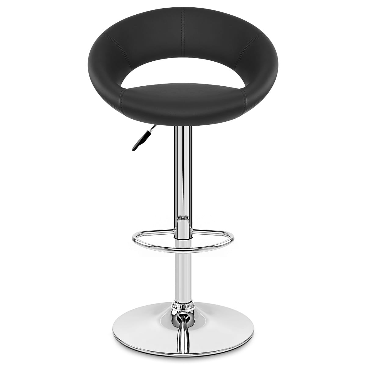 Padded Crescent Bar Stool Black