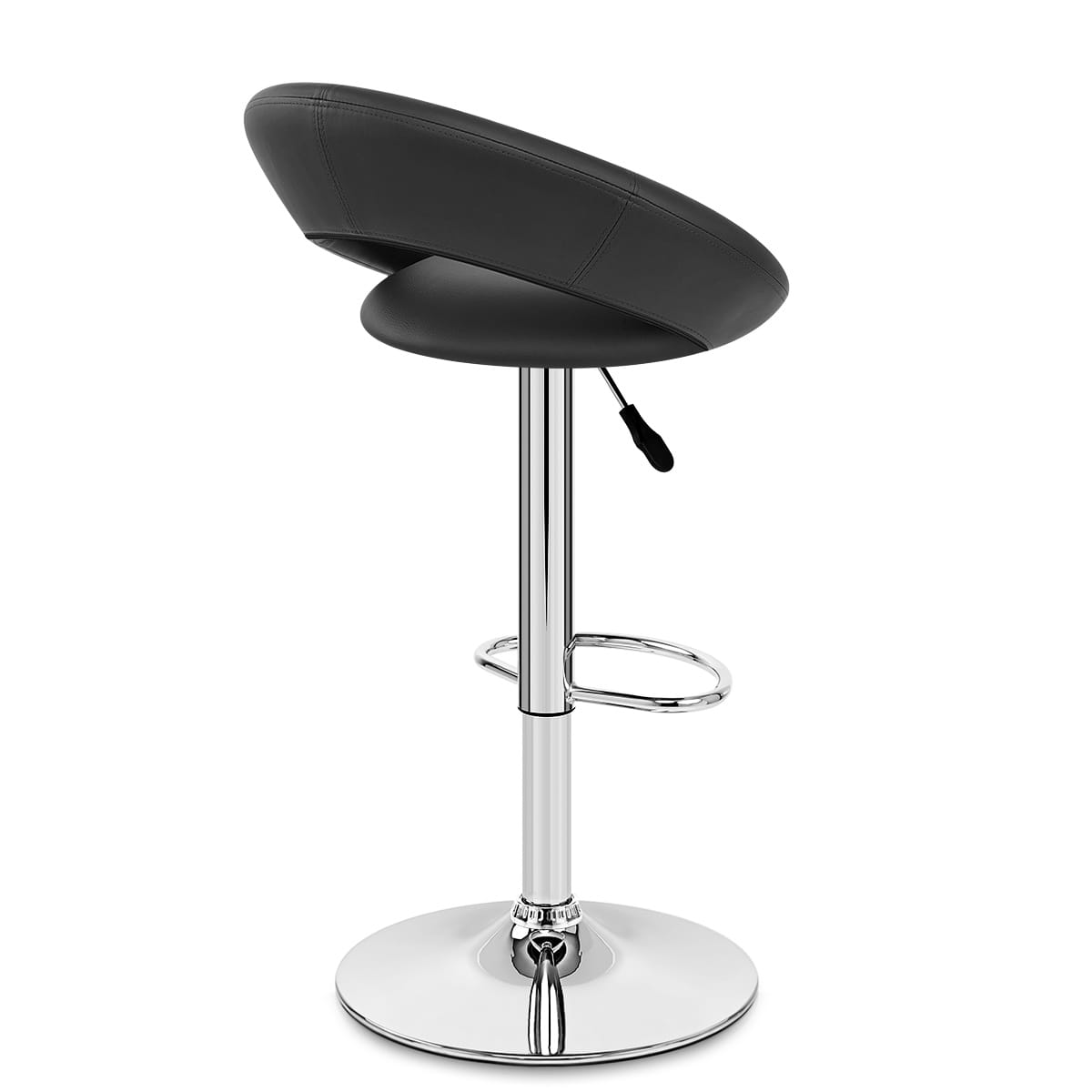 Padded Crescent Bar Stool Black